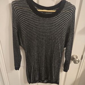 Apt. 9 Black and Silver Shimmer Top